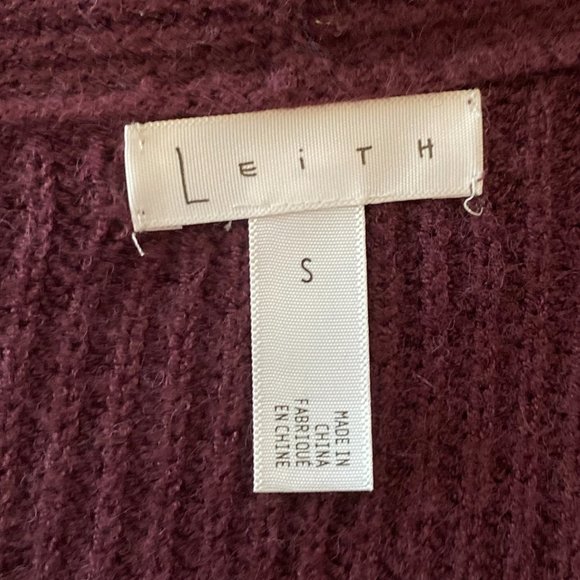 Leith Dolman Sleeve Long Cardigan Burgundy NWT - Picture 6 of 9